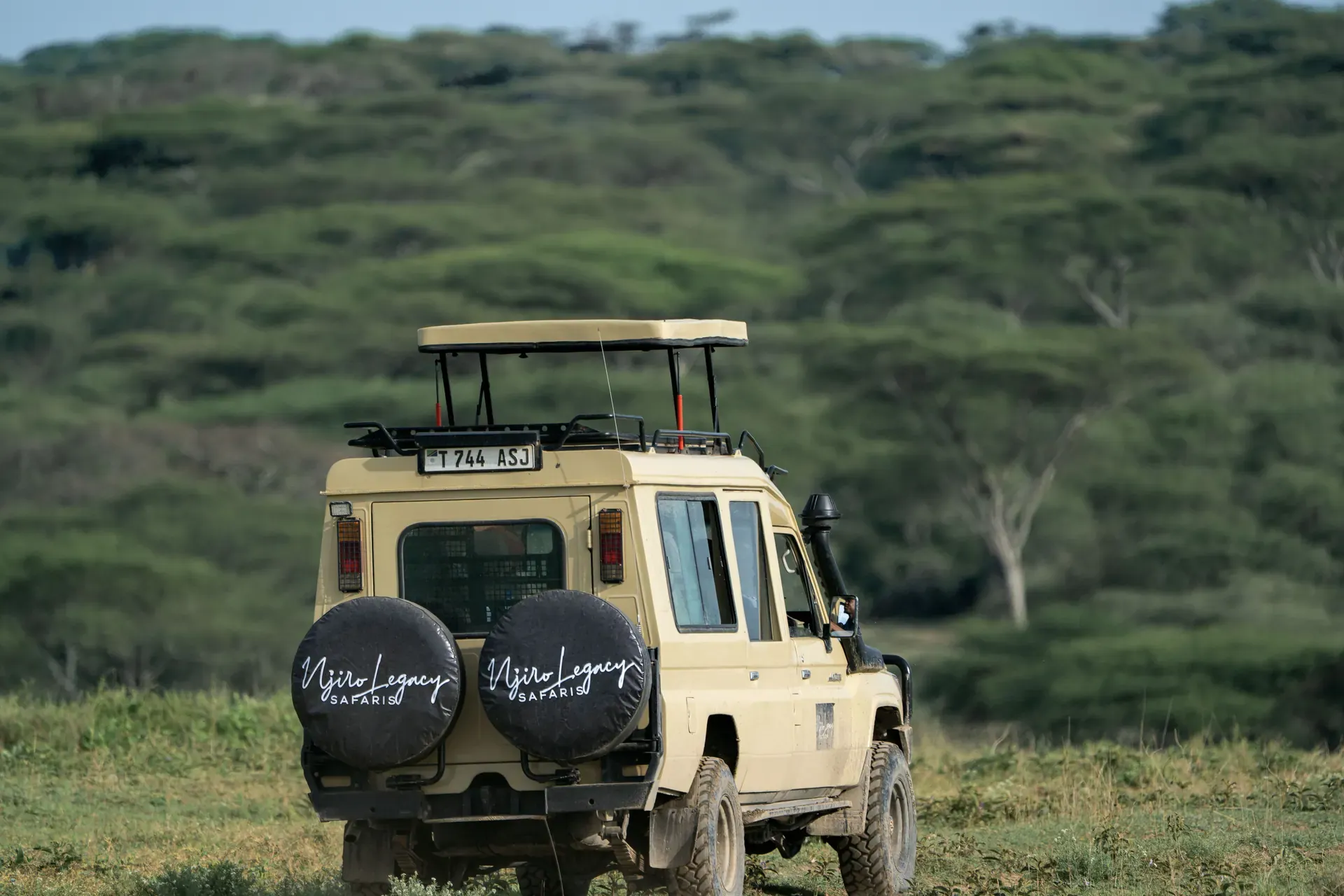 Safari vehicle in northern Tanzania